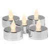 Xenos Led Kaarsen-LED waxinelichten - zilver - set van 5