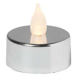 Xenos Led Kaarsen-LED waxinelichten - zilver - set van 5