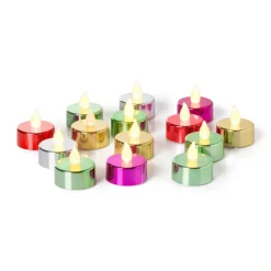 Xenos Led Kaarsen-LED waxinelichten - zilver - set van 5
