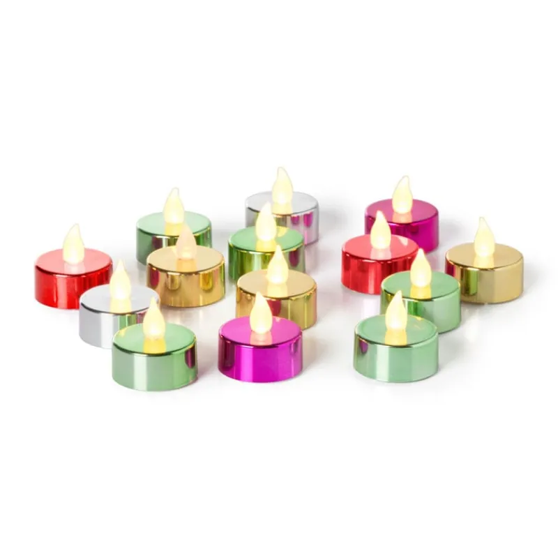 Xenos Led Kaarsen-LED waxinelichten - zilver - set van 5