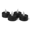 Xenos Led Kaarsen|Waxinelichtjes-LED waxinelichten - zwart - set van 4