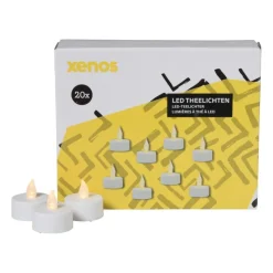 Xenos Led Kaarsen|Waxinelichtjes-LED waxinelichten doos - set van 20