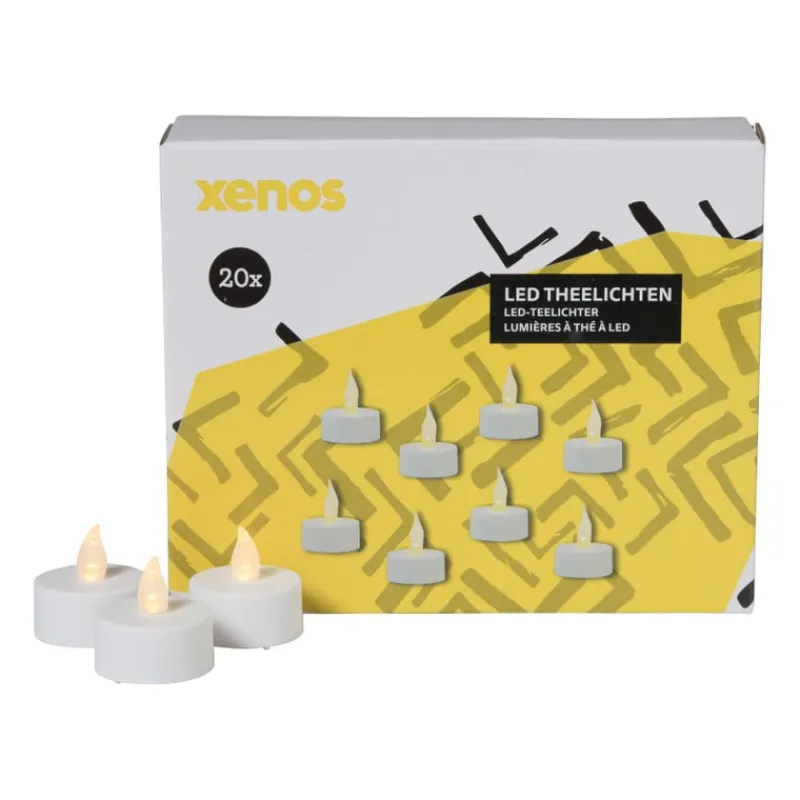 Xenos Led Kaarsen|Waxinelichtjes-LED waxinelichten doos - set van 20