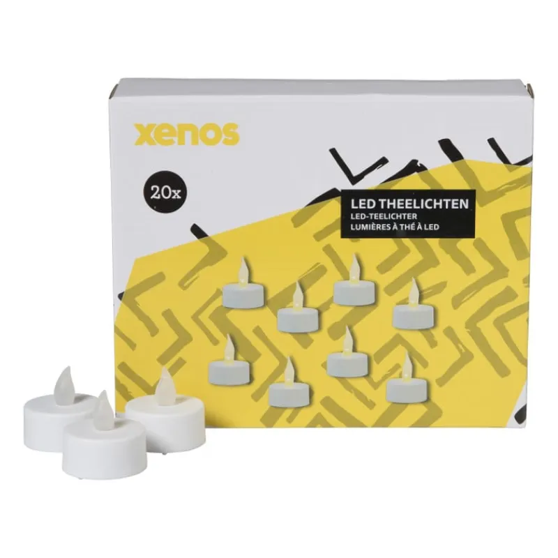 Xenos Led Kaarsen|Waxinelichtjes-LED waxinelichten doos - set van 20