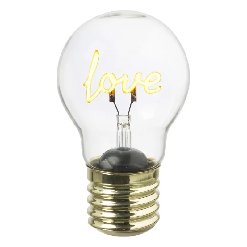 Xenos Kerstcadeaus|Led Lampen-Ledlamp love - 7x7x12 cm