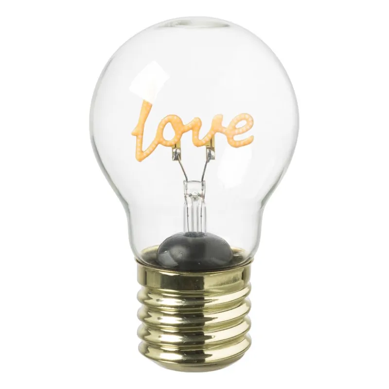 Xenos Kerstcadeaus|Led Lampen-Ledlamp love - 7x7x12 cm