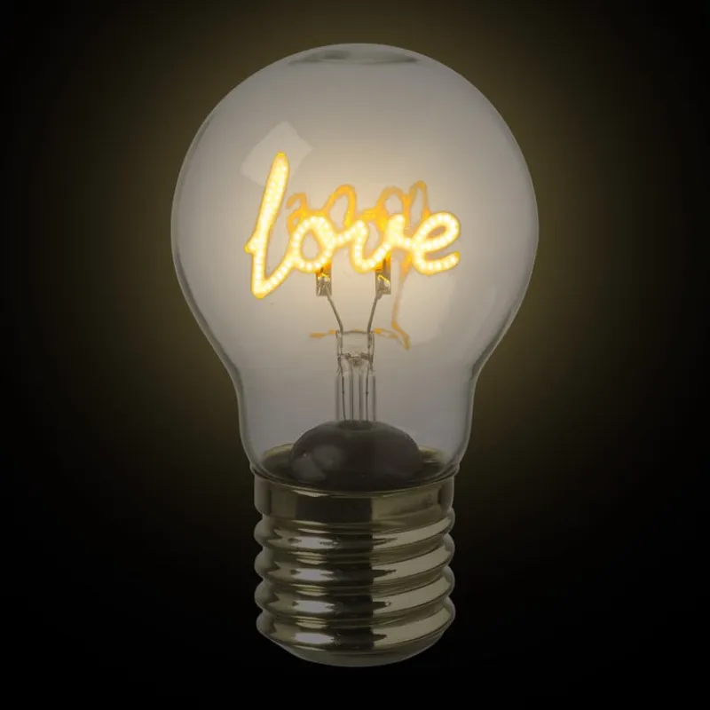 Xenos Kerstcadeaus|Led Lampen-Ledlamp love - 7x7x12 cm