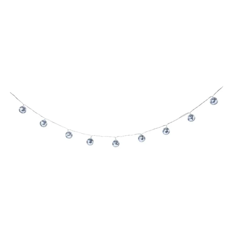 Xenos Kerstslingers|Lichtslingers-Lichtslinger met discoballen - 10 LED - 165 cm