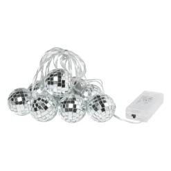 Xenos Kerstslingers|Lichtslingers-Lichtslinger met discoballen - 10 LED - 165 cm