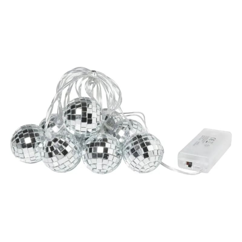 Xenos Kerstslingers|Lichtslingers-Lichtslinger met discoballen - 10 LED - 165 cm