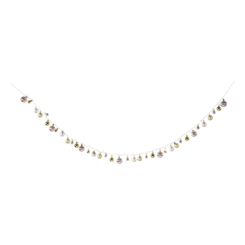Xenos Kerstslingers|Lichtslingers-Lichtslinger met kerstballen - 20 LED - 210 cm