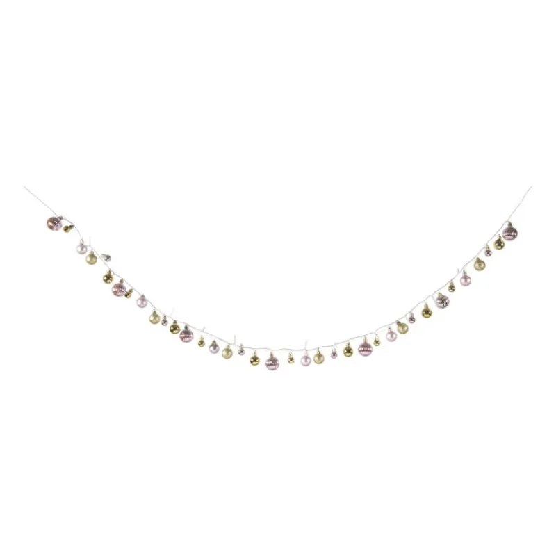 Xenos Kerstslingers|Lichtslingers-Lichtslinger met kerstballen - 20 LED - 210 cm
