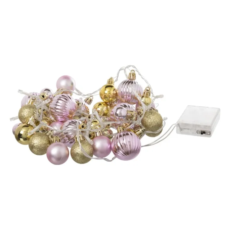 Xenos Kerstslingers|Lichtslingers-Lichtslinger met kerstballen - 20 LED - 210 cm