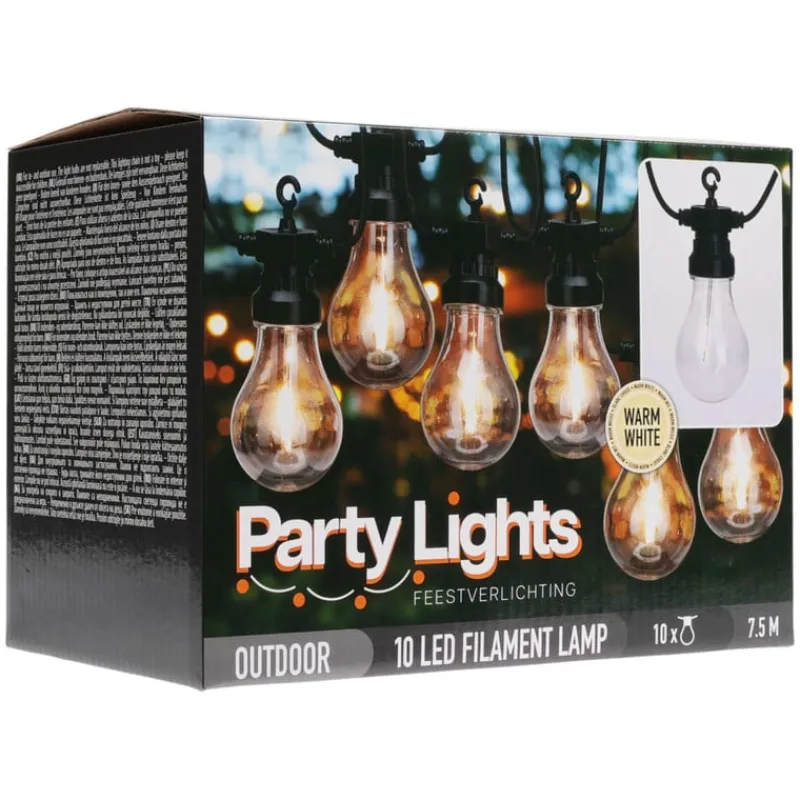 Xenos Lichtslingers-Lichtsnoer voor buiten - 10 LED lampen - 7.5 meter