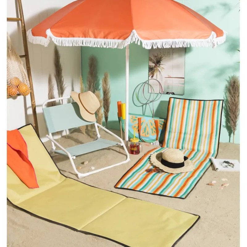 Xenos Strandaccessoires|Campingstoelen-Ligbed Miami - geel - 160x54 cm