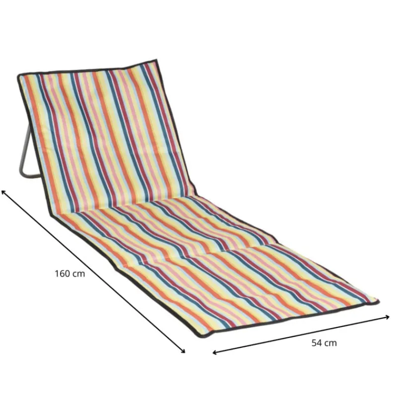 Xenos Strandaccessoires|Campingstoelen-Ligbed Miami - gestreept - 160x54 cm