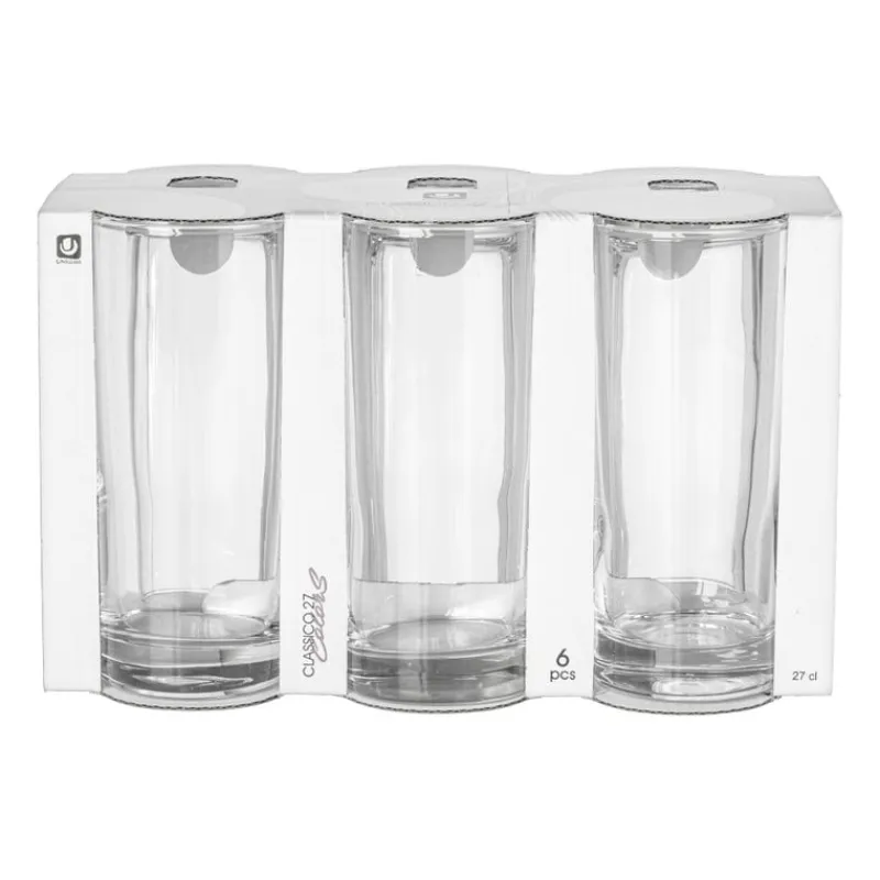 Xenos Longdrinkglazen|Waterglazen-Longdrinkglazen - 270 ml - set van 6