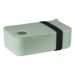 Xenos Broodtrommels-Lunchbox met elastiek - groen - 6.8x19x12 cm