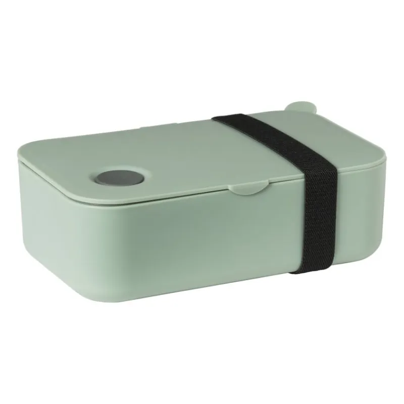 Xenos Broodtrommels-Lunchbox met elastiek - groen - 6.8x19x12 cm