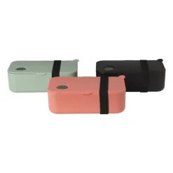 Xenos Broodtrommels-Lunchbox met elastiek - groen - 6.8x19x12 cm