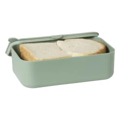 Xenos Broodtrommels-Lunchbox met elastiek - groen - 6.8x19x12 cm