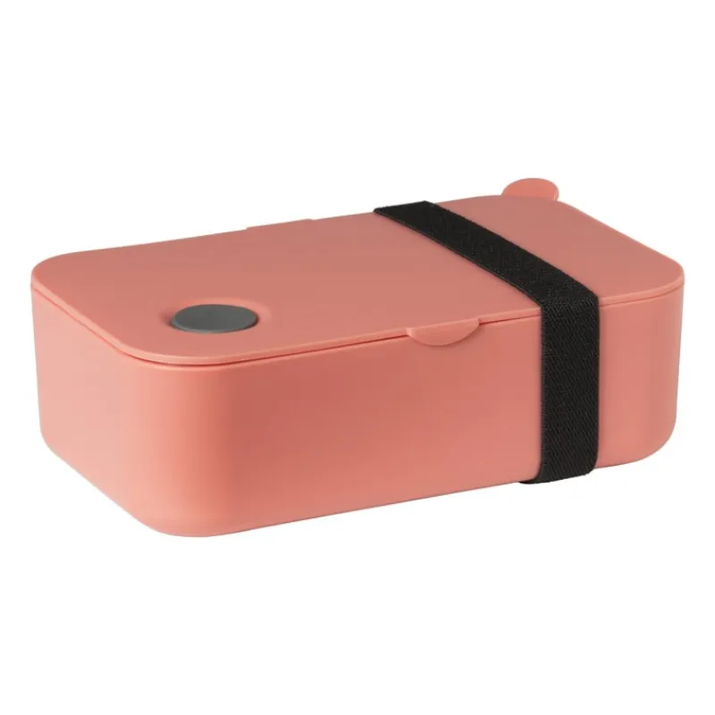 Xenos Broodtrommels-Lunchbox met elastiek - roze - 6.8x19x12 cm