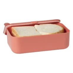 Xenos Broodtrommels-Lunchbox met elastiek - roze - 6.8x19x12 cm