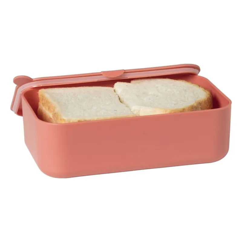 Xenos Broodtrommels-Lunchbox met elastiek - roze - 6.8x19x12 cm