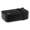 Xenos Broodtrommels-Lunchbox met elastiek - zwart - 6.8x19x12 cm
