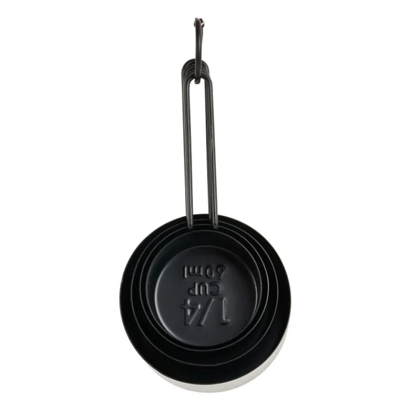 Xenos Keukengerei-Maatlepels industrial - zwart - 4 stuks