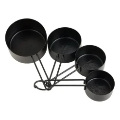 Xenos Keukengerei-Maatlepels industrial - zwart - 4 stuks