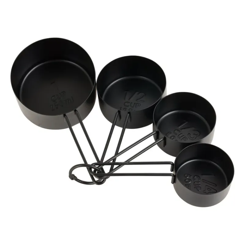 Xenos Keukengerei-Maatlepels industrial - zwart - 4 stuks