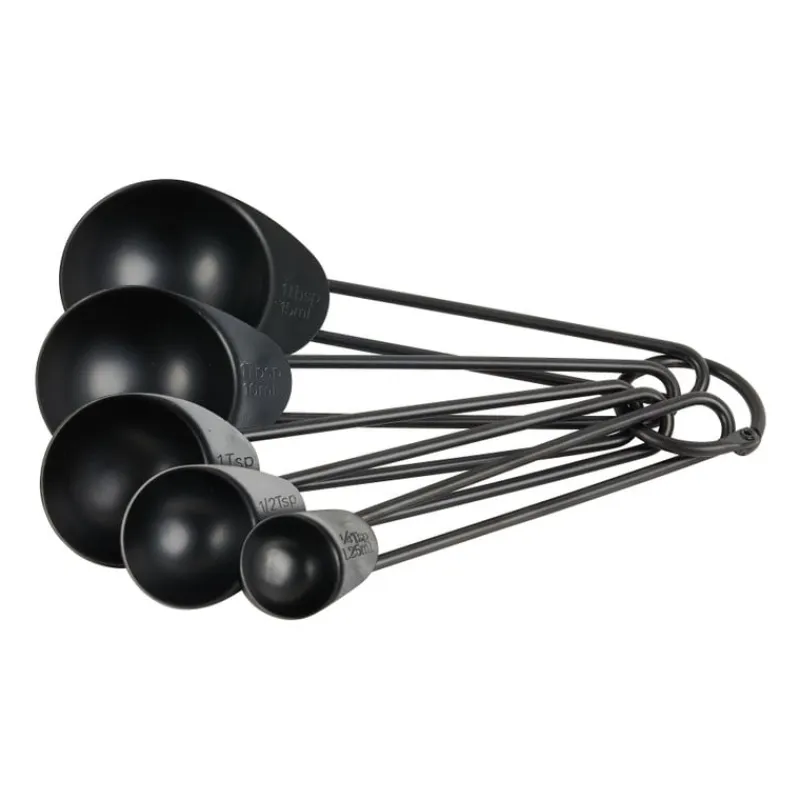 Xenos Keukengerei-Maatlepels industrial - zwart - 5 stuks