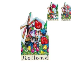 Xenos Holland Souvenirs-Magneet Hollandse molen - diverse varianten -multikleur
