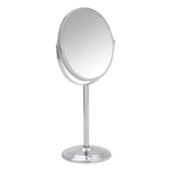 Xenos Badkamer Accessoires|Make-Up Spiegels-Make-up spiegel - chroom - ø16 x 36 cm