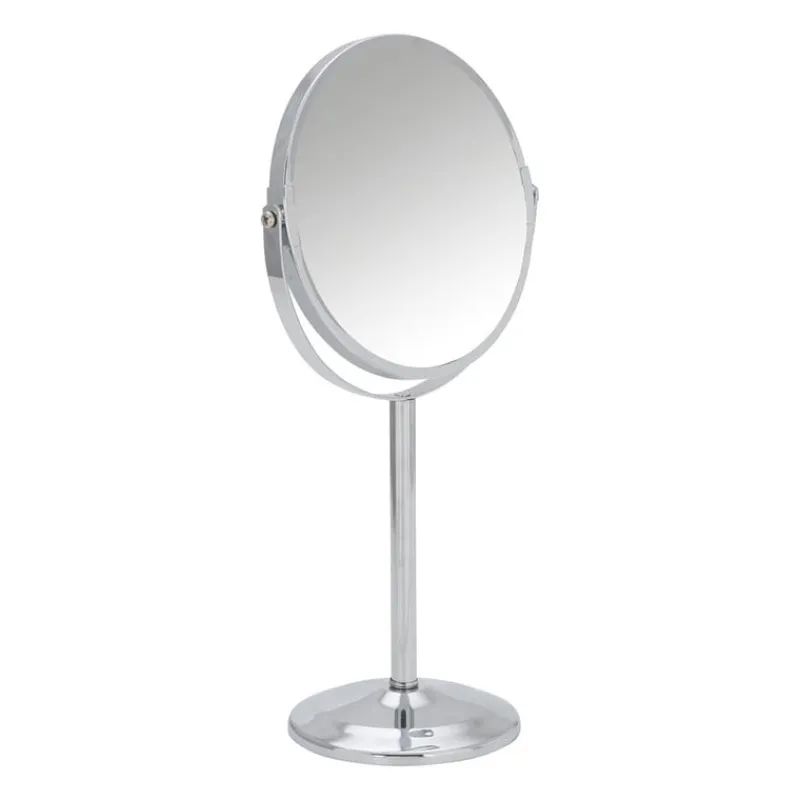Xenos Badkamer Accessoires|Make-Up Spiegels-Make-up spiegel - chroom - ø16 x 36 cm