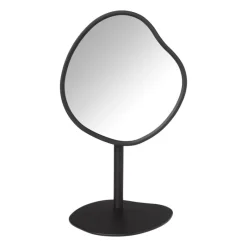 Xenos Make-Up Spiegels-Make-up spiegel organic - zwart metaal - 18 cm