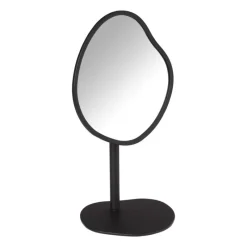 Xenos Make-Up Spiegels-Make-up spiegel organic - zwart metaal - 18 cm