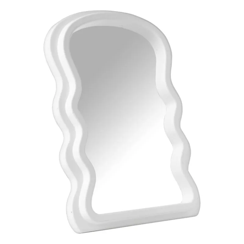 Xenos Make-Up Spiegels-Make-up spiegeltje wave - wit - 26x17.7x2.7 cm