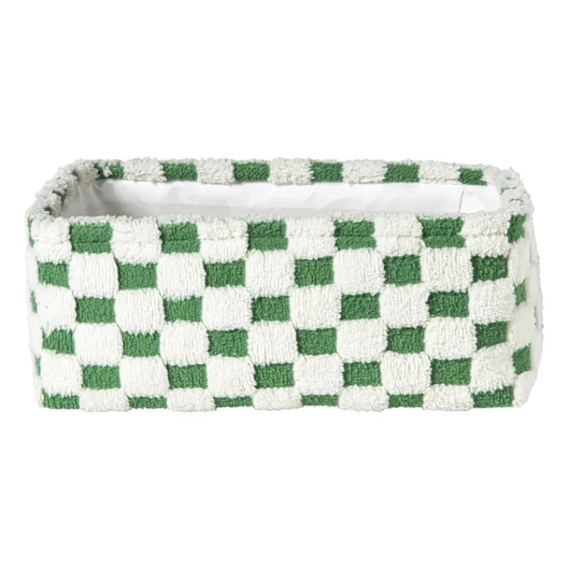 Xenos Manden|Manden-Mand checks groot - groen/wit - 15x36x26 cm