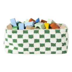 Xenos Manden|Manden-Mand checks groot - groen/wit - 15x36x26 cm