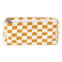 Xenos Manden|Manden-Mand checks groot - oranje/wit - 15x36x26 cm