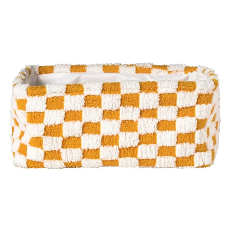 Xenos Manden|Manden-Mand checks groot - oranje/wit - 15x36x26 cm