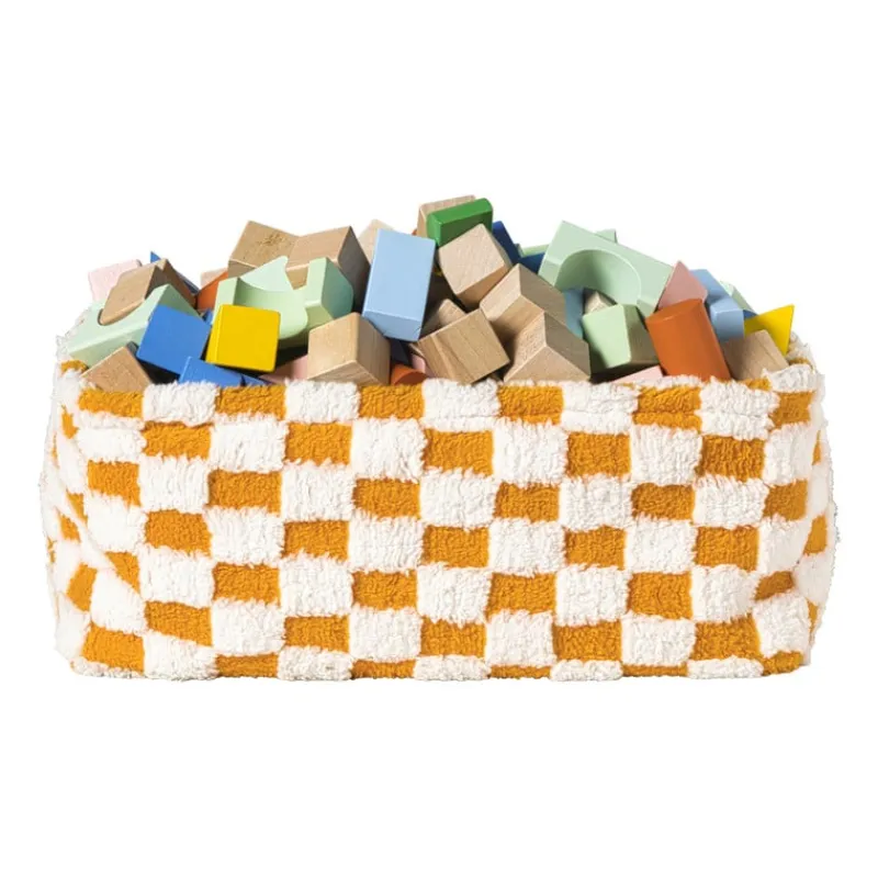 Xenos Manden|Manden-Mand checks groot - oranje/wit - 15x36x26 cm