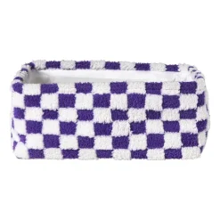 Xenos Manden|Manden-Mand checks groot - paars/wit - 15x36x26 cm
