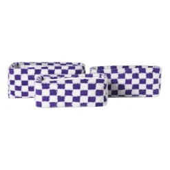 Xenos Manden|Manden-Mand checks groot - paars/wit - 15x36x26 cm