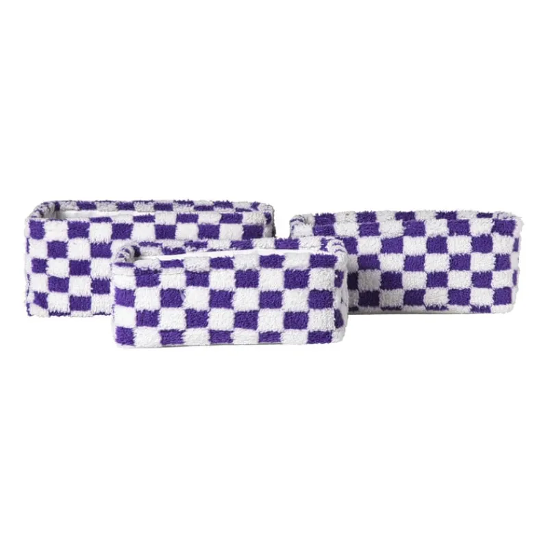 Xenos Manden|Manden-Mand checks groot - paars/wit - 15x36x26 cm