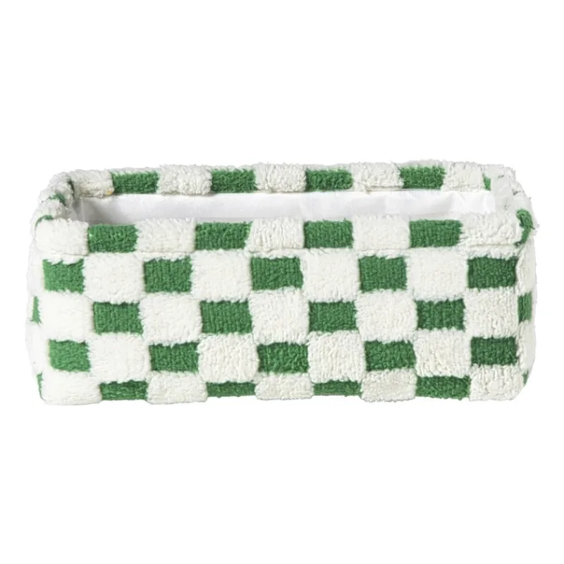 Xenos Manden|Manden-Mand checks klein - groen/wit - 11x30x20 cm