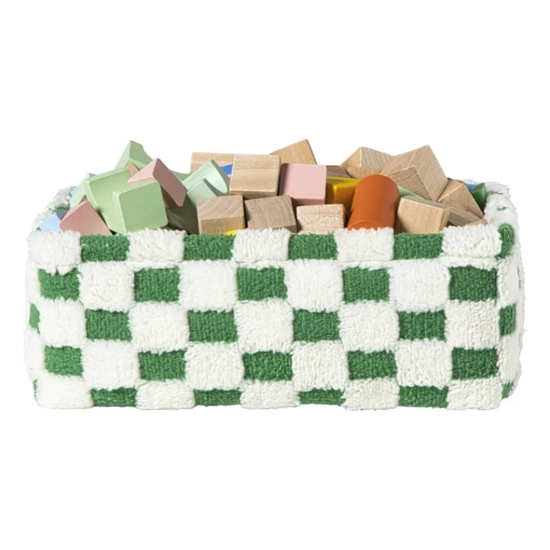 Xenos Manden|Manden-Mand checks klein - groen/wit - 11x30x20 cm