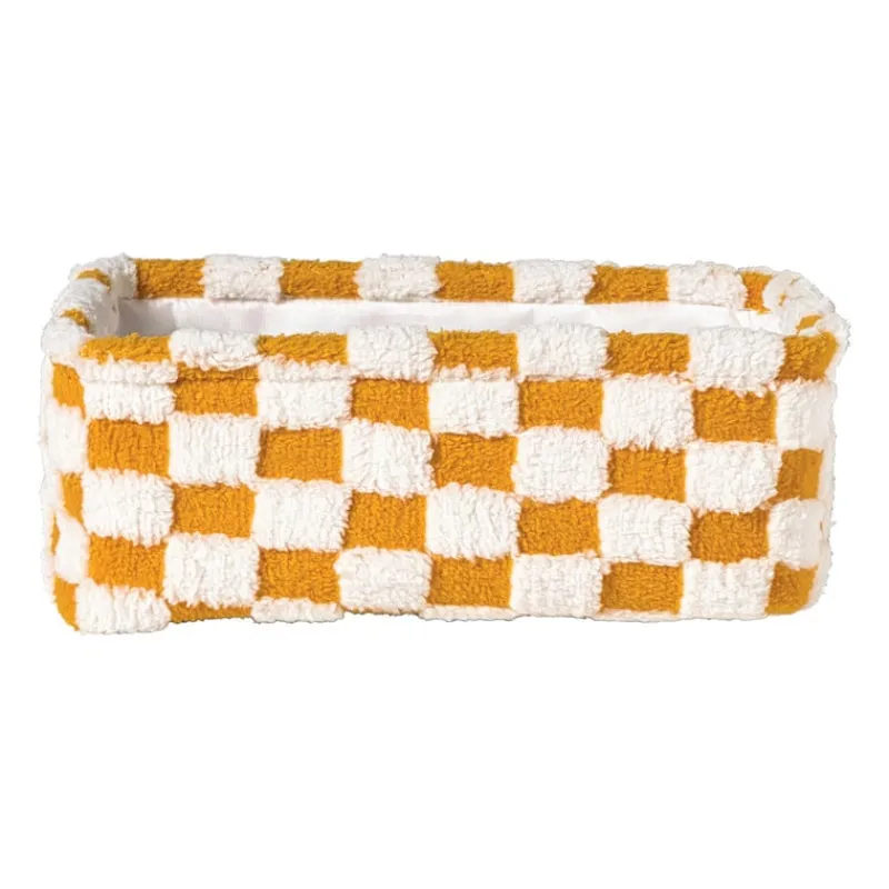 Xenos Manden|Manden-Mand checks klein - oranje/wit - 11x30x20 cm